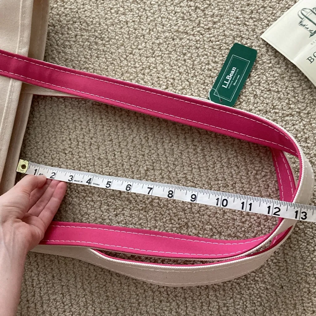 NEW L.L. Bean Boat and Tote Medium Shoulder Bag Long Handles Peony Pink NWT - Image 13