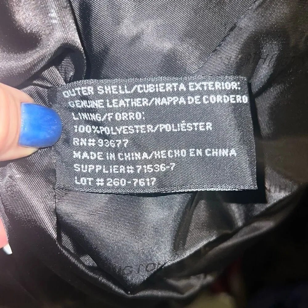 ✨Worthington Genuine Lambskin Leather Black Sz Large Jacket✨ - Image 9