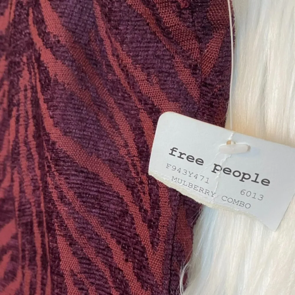 Free People Mulberry Combo Mini Dress Drop Waist Zebra Print Size 6 NEW - Image 8