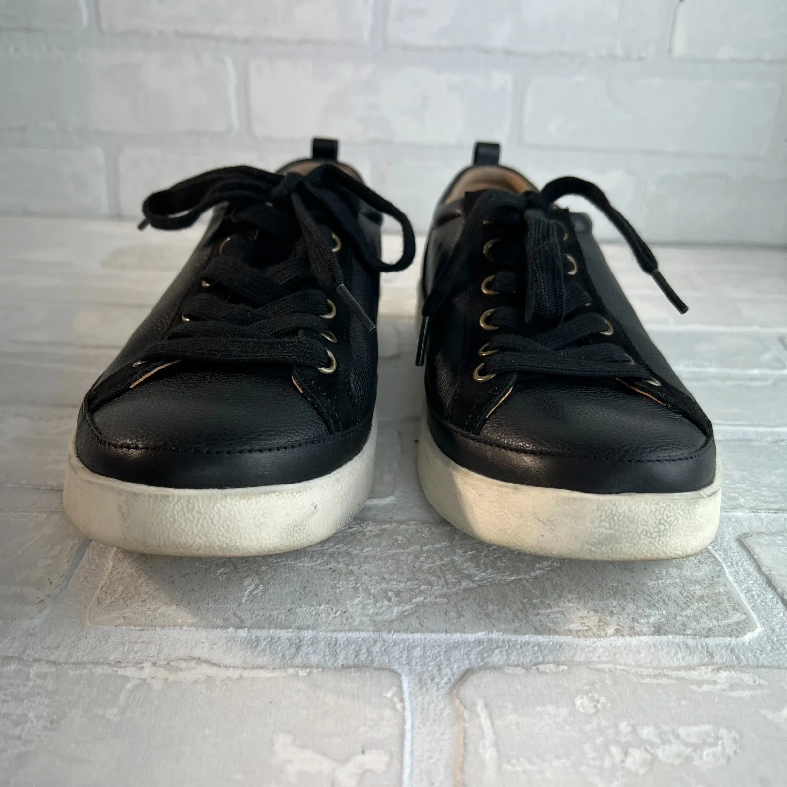 Vionic Winny Sneakers Womens 9 Wide Black Leather Comfort Lace Up Casual Shoes - Image 6