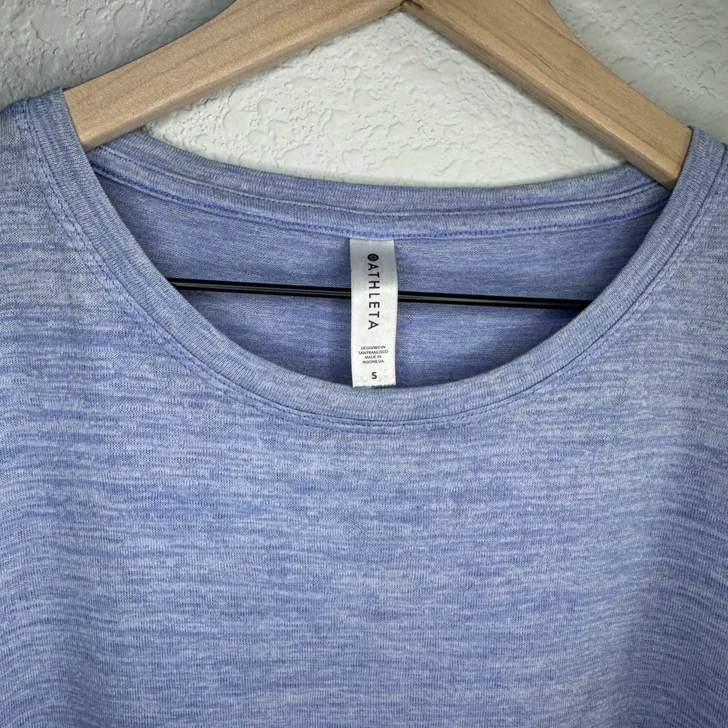 🩵Athleta Heathered Blue Relaxed Breezy Tee T-Shirt - Image 3