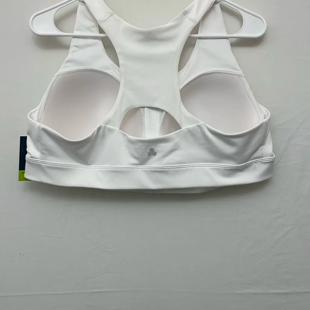 Tek Gear White Racerback Sports Bra size:2X with Front Zipper   (E4)..? - Image 3
