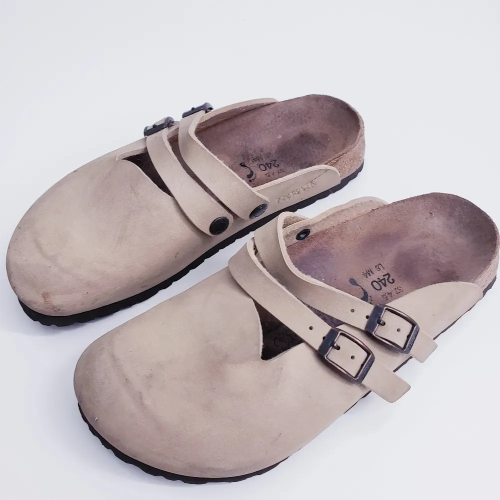 Birkenstocks Cream Slide On Mule - Image 2