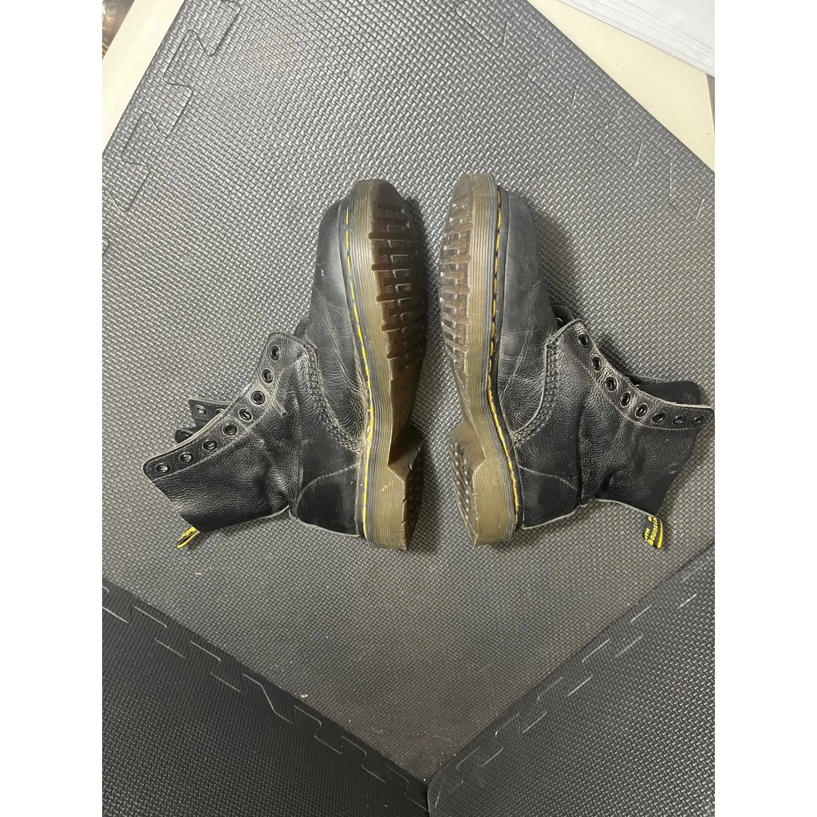 Dr Martens Pascal Black Leather Lace Up Combat Boots Women 7 Grunge Emo Rave - Image 3