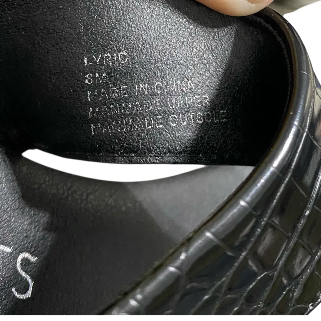 Coconuts by Matisse Lyric Black Croc Embossed Wedge Heel Thong Platform Sandals - Image 12