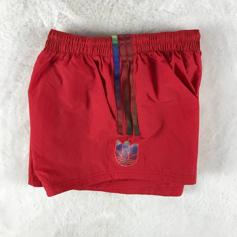 adidas Originals Adicolor 3D Trefoil Red Track Shorts XS - Image 6