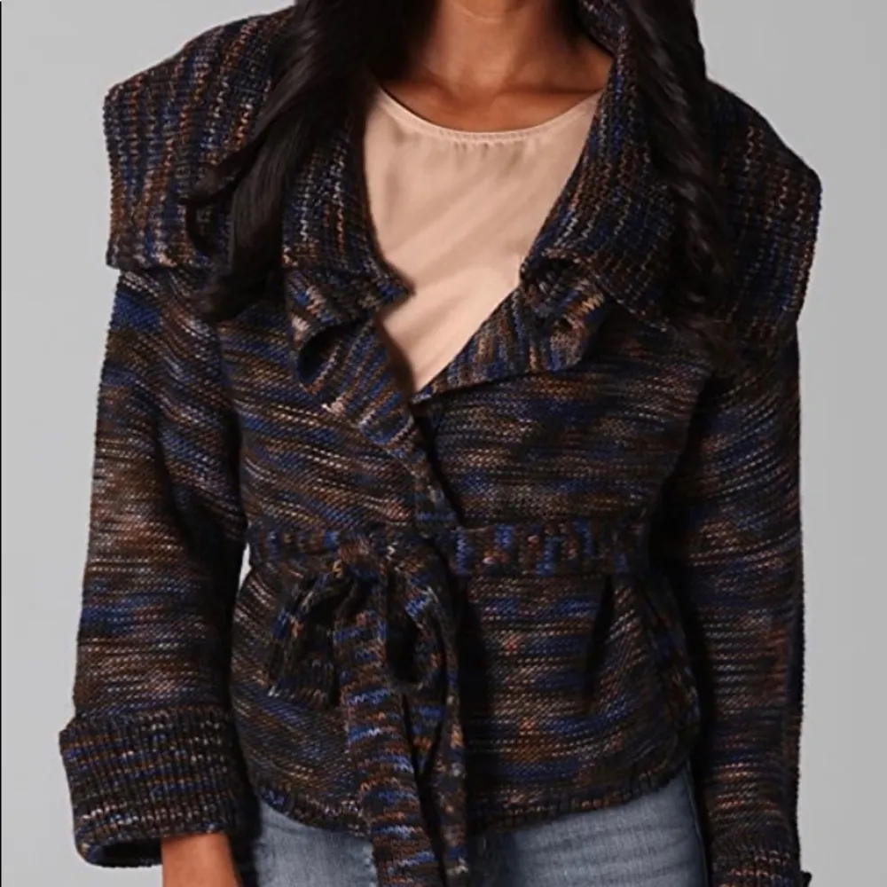 Marc by Marc Jacobs Tito Cardigan chunky knit flecked belted sweater M - Image 2