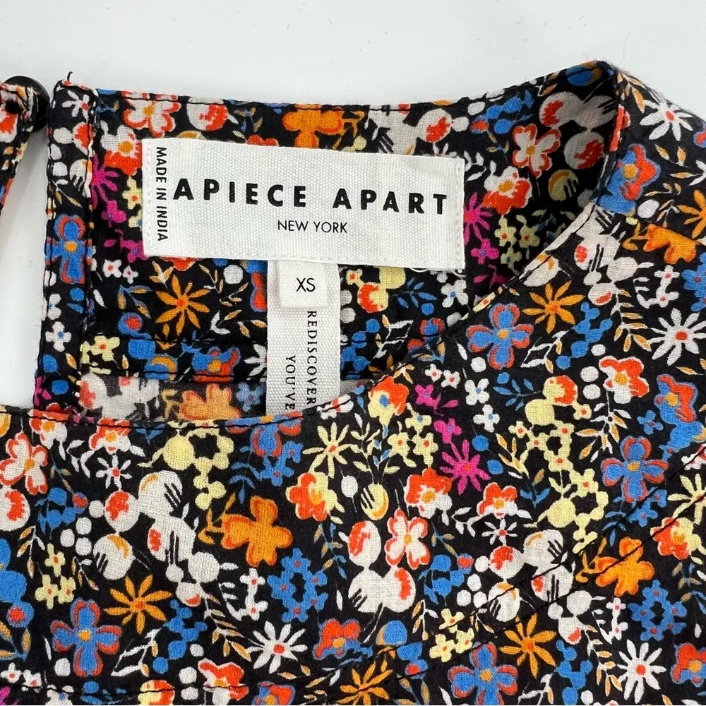 Apiece Apart Women's Black Mana Floral Print Mini Dress Size XS - Image 4