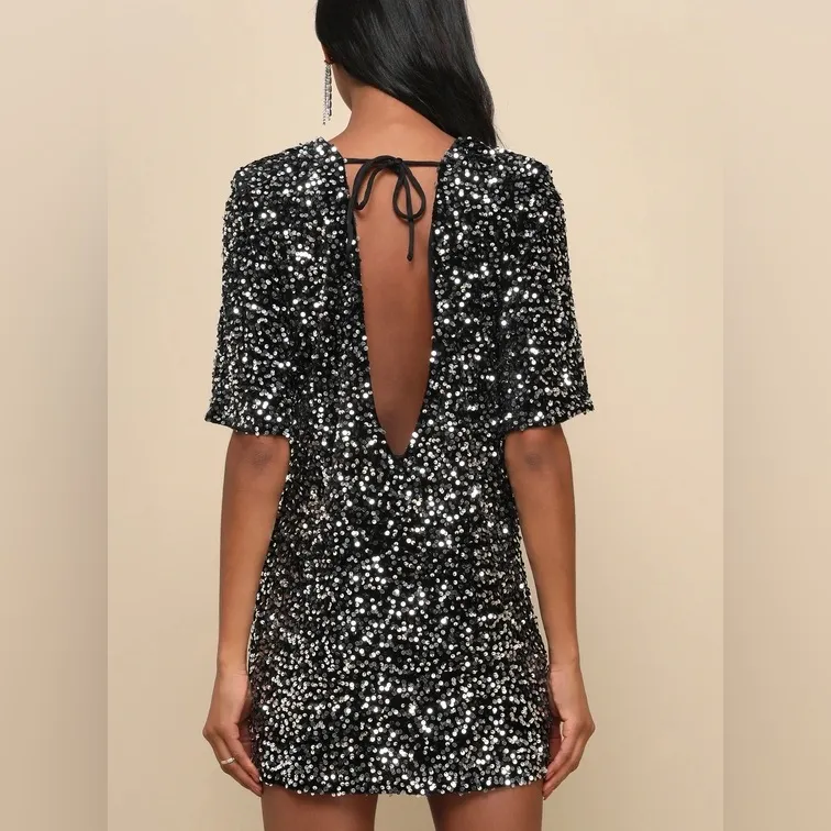 Marca Silver Sequin Tie - Image 2