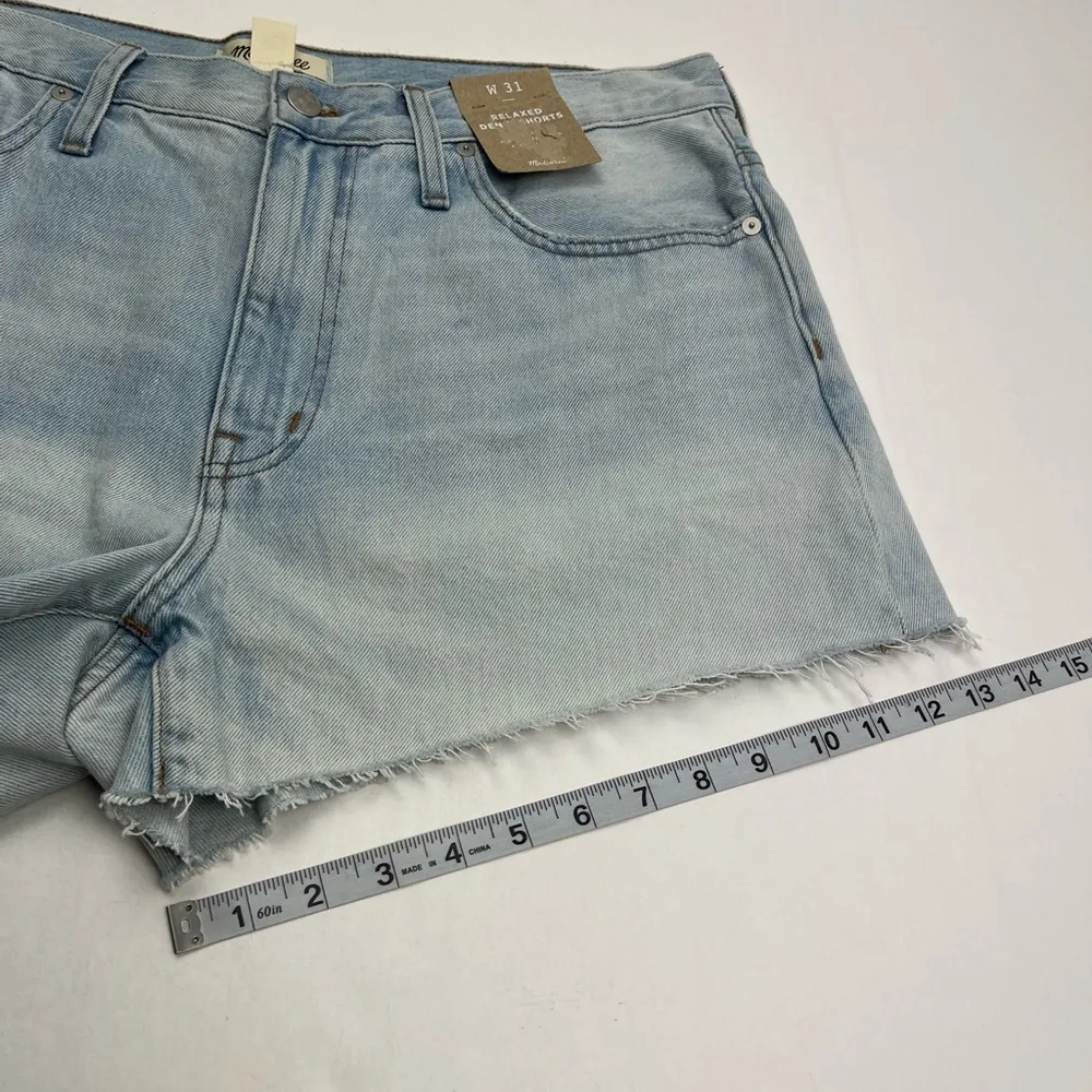 Madewell Relaxed Denim Cut-Off Short Light Wash Blue Womens SZ 31 NEW *TINY FLAW - Image 10