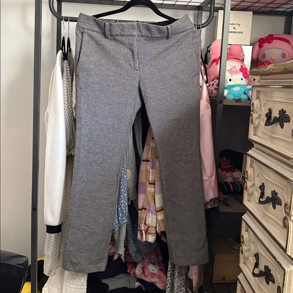 Ann Taylor Black and White Checkered Pants - Image 2