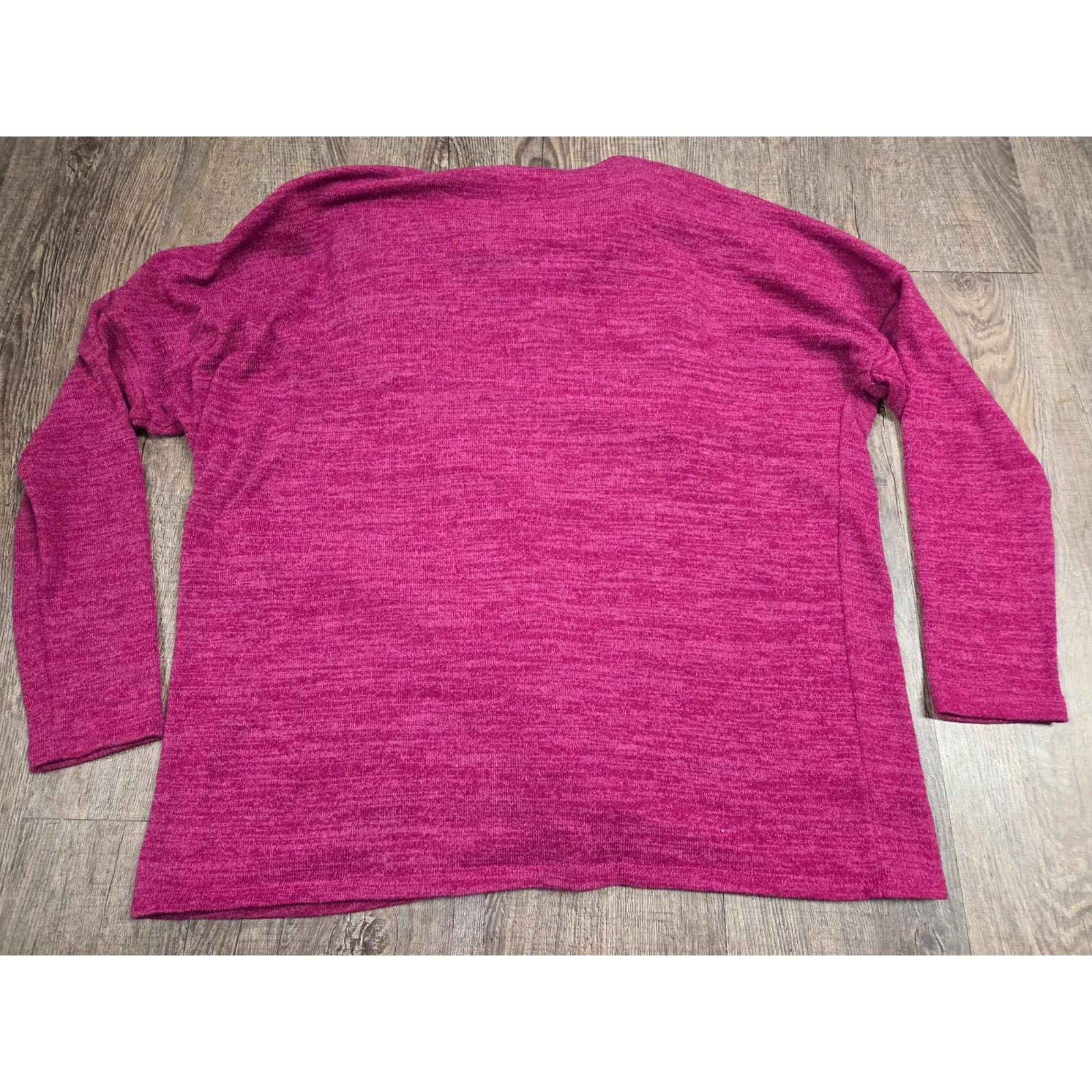 Carre Noir Cowl Neck Stretch Fold Over Front Sweater Top Magenta Pink Red Small - Image 4