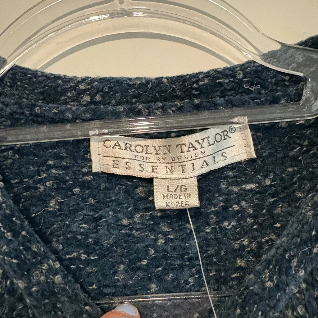 Carolyn Taylor wool‎ blend sweater blue size large - Image 3