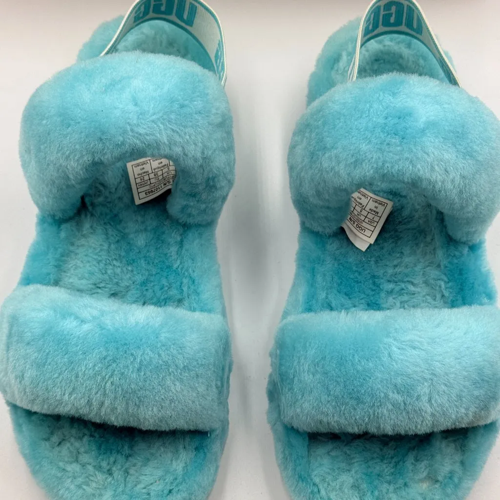 UGG Oh Yeah Slide Size 7 Slipper Shoe Teal Sky Blue - Image 3