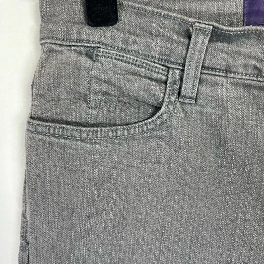 NYDJ Womens Flare Jeans Gray High Rise Stretch Embellished Made in USA 12 Petite - Image 4