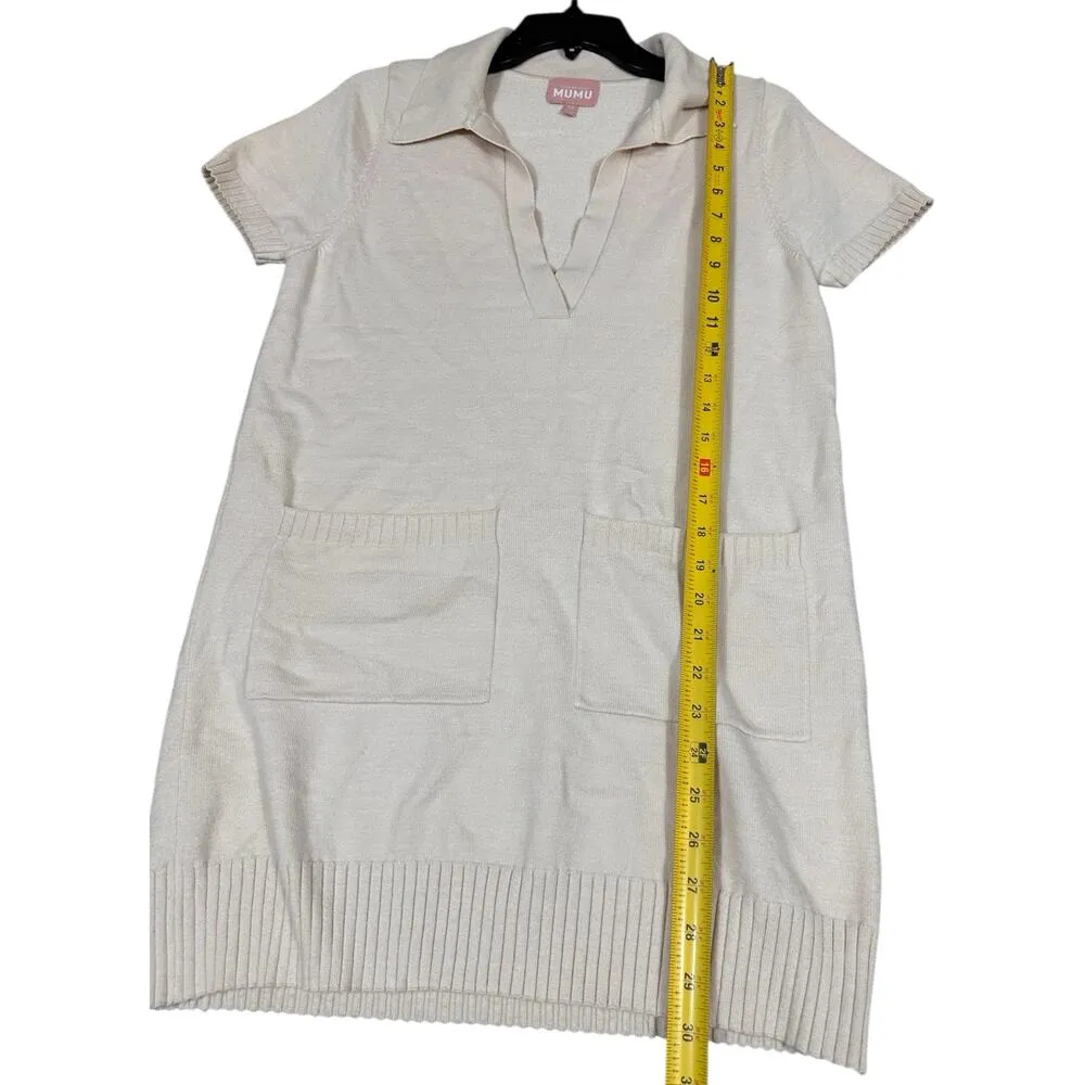 Show Me Your Mumu Dexter Sweater Dress Cream Knit Size XS - Image 4