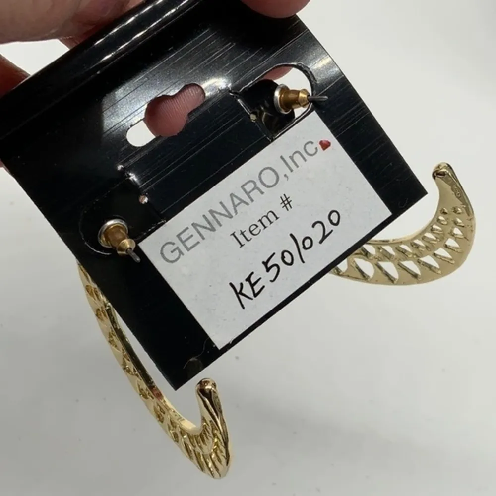 Boho Gold Cutout Crescent Hoop Earrings Festival Style statement‎ Jewelry - Image 3