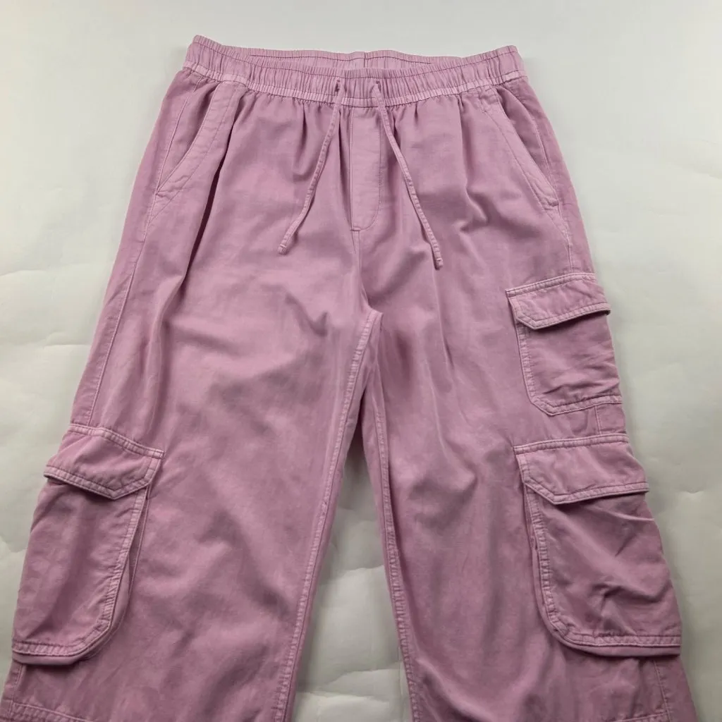 Old Navy  Pink Drapey Canvas High Rise Wide Leg Cargo Pant M - Image 2