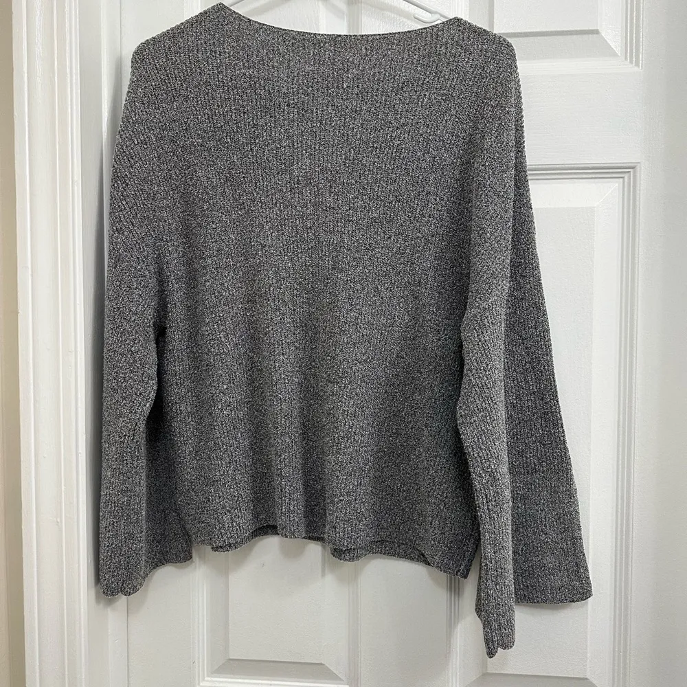 Prologue Black and Gray Oversized Boxy Sweater Relaxed Fit Split Sleeves Size XS - Image 4
