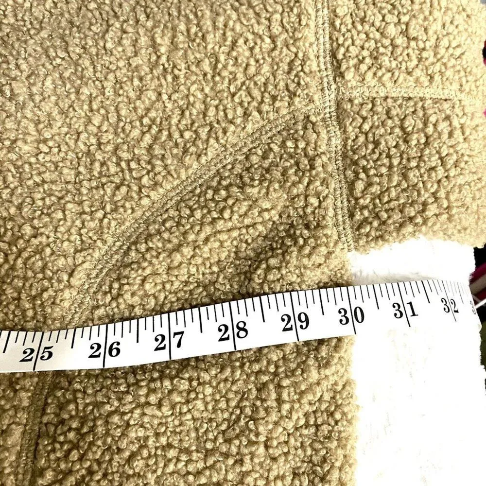 NWOT Bailey 44 Tan Sherpa Teddy 1/2 Zip Oversized Cinched Loungewear Pullover XL - Image 7