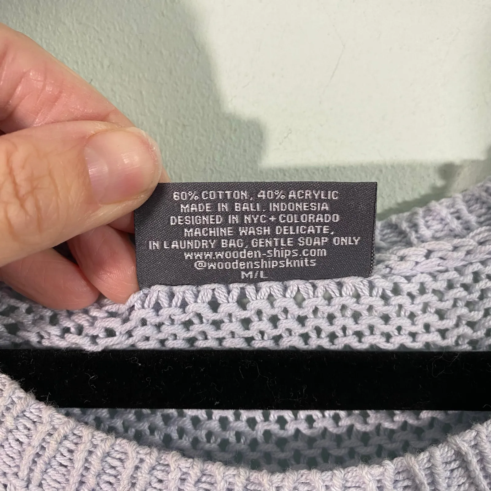 Wooden Ships Women Slipstream Blue "Salty" Knit Sweater Size M/L - Image 7