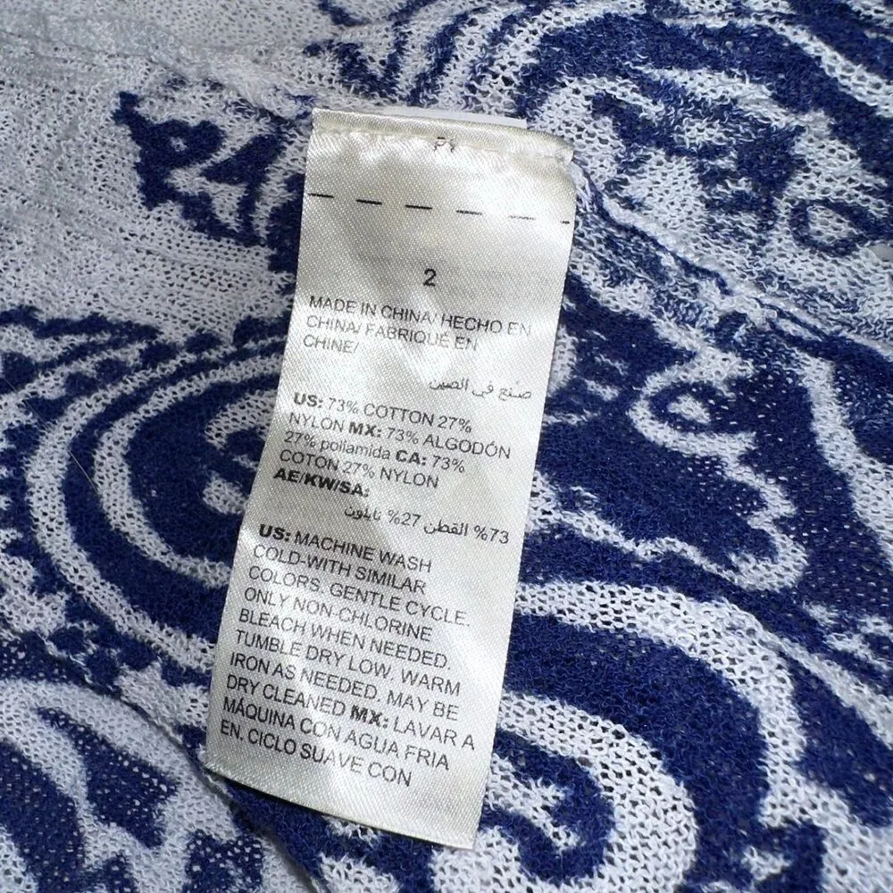 Chico's Kimono Style Open Cardigan Gauze Beach Cover Up 2 Large Resort Vacation - Image 8