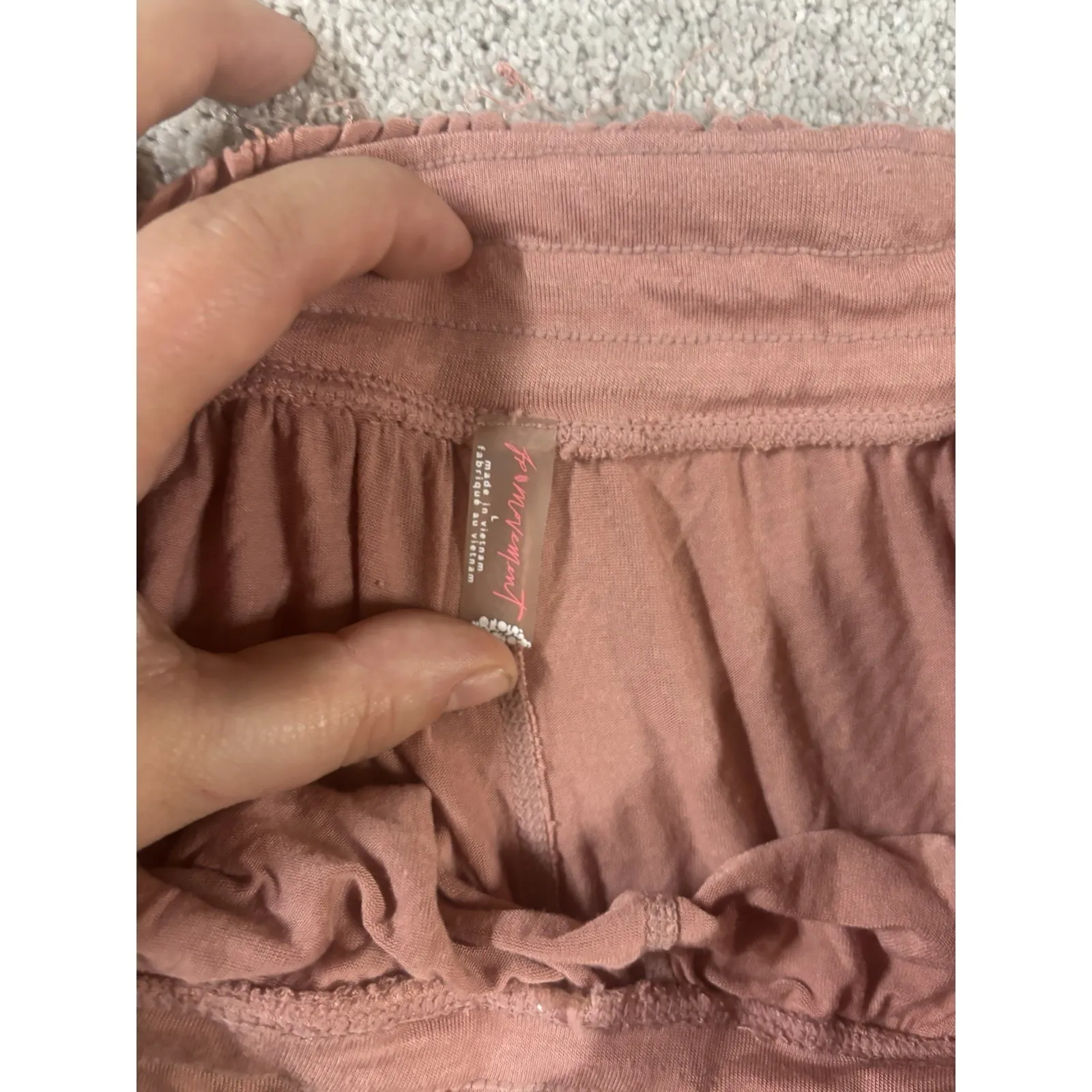 free people movement shorts‎ peach flowy drawstring large - Image 4