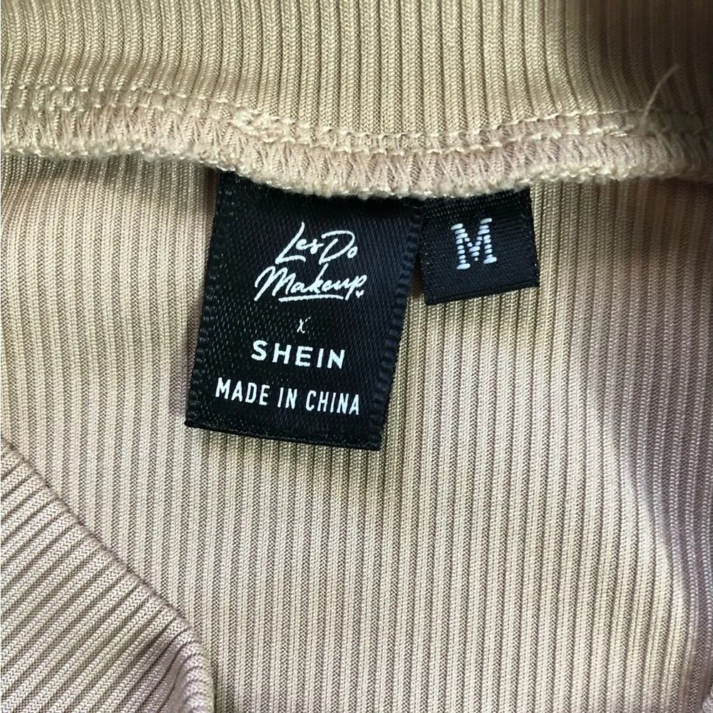 LexDoMakeup x SHEIN Ribbed Cut Out Long Sleeve Adjustable Tie Crop Top - Image 8