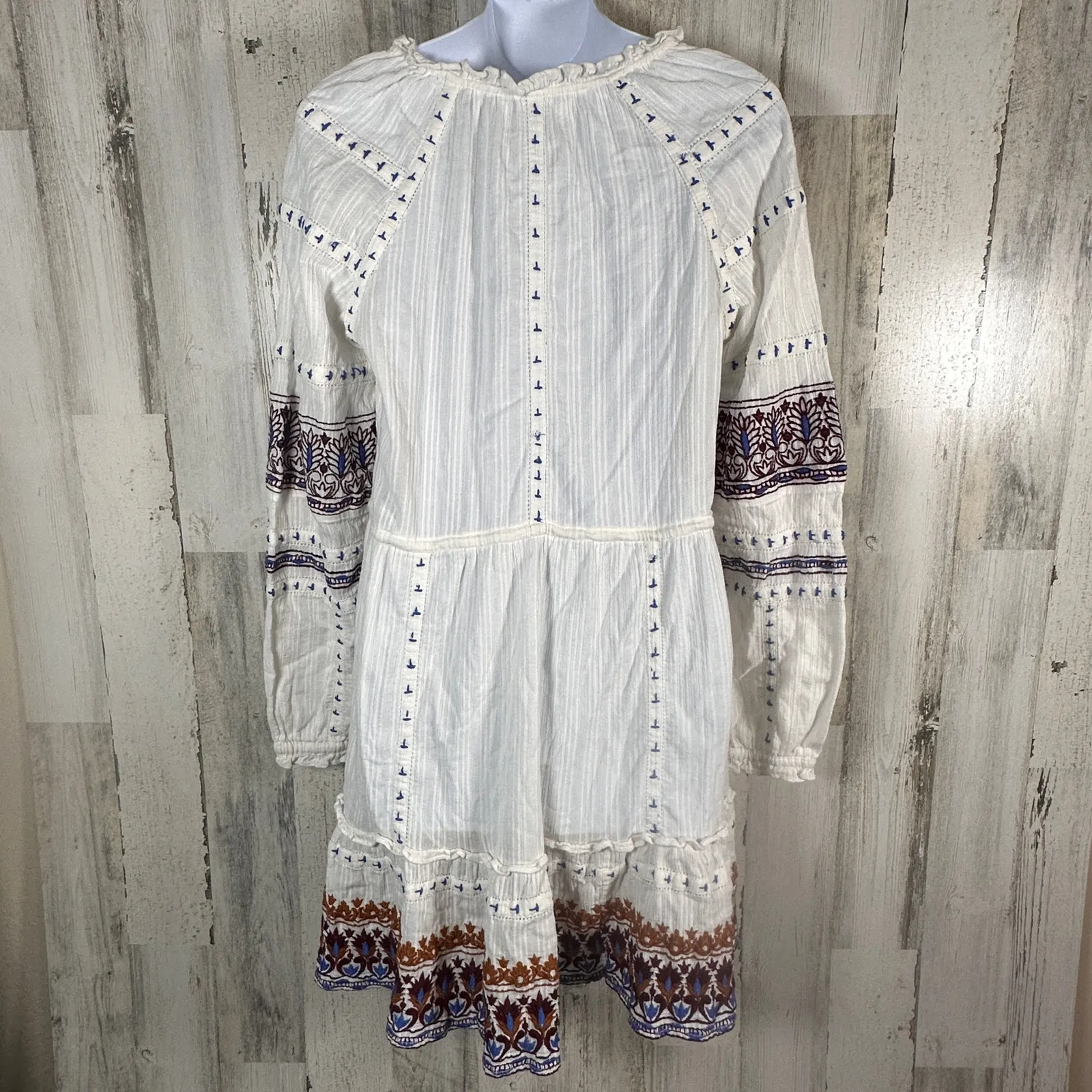 Veronica Beard Danica Embroidered Cotton Dress Sz S | Boho Style | MSRP $498 - Image 3