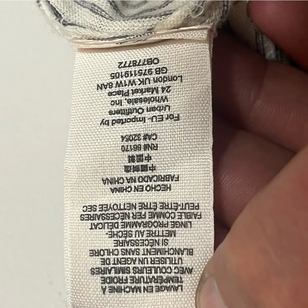 We the‎ Free Women's Size Medium Gray Cream Striped Tank Crop Top Flowy Summer - Image 3