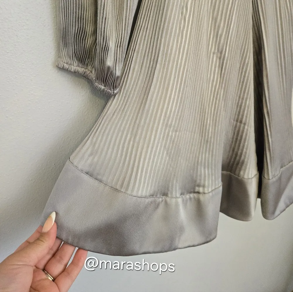 Milly Silver Liv Solid Pleat Mini Dress - Image 5