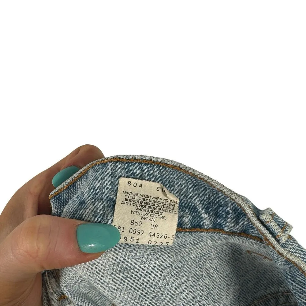Levis 950 Relaxed Fit Tapered Leg Light Wash Orange Tab Vintage Jeans Womens 14 - Image 8
