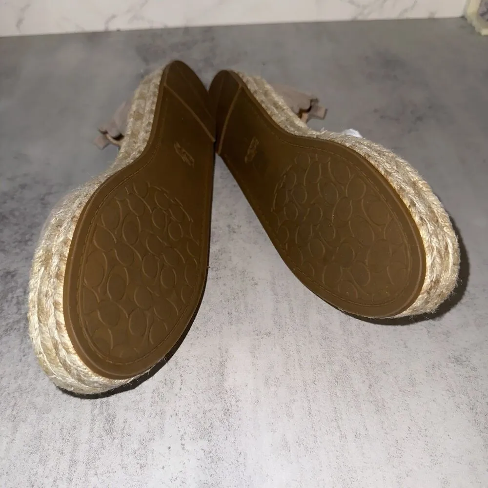 COACH Dillon Suede Espadrille Beige 8.5 B (M) $200 MSRP - Image 5