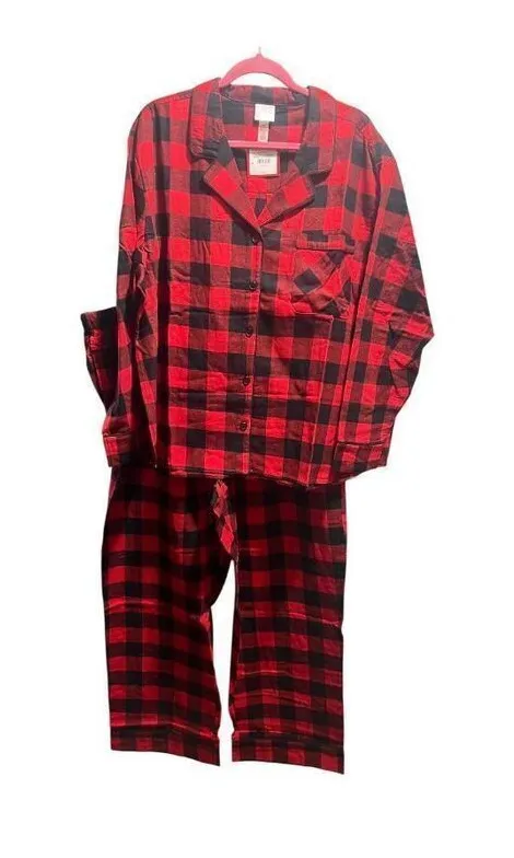 Wondershop At Target Red And Black Plaid Pajama Set Woman’s 2X NEW Size XXL - Image 1