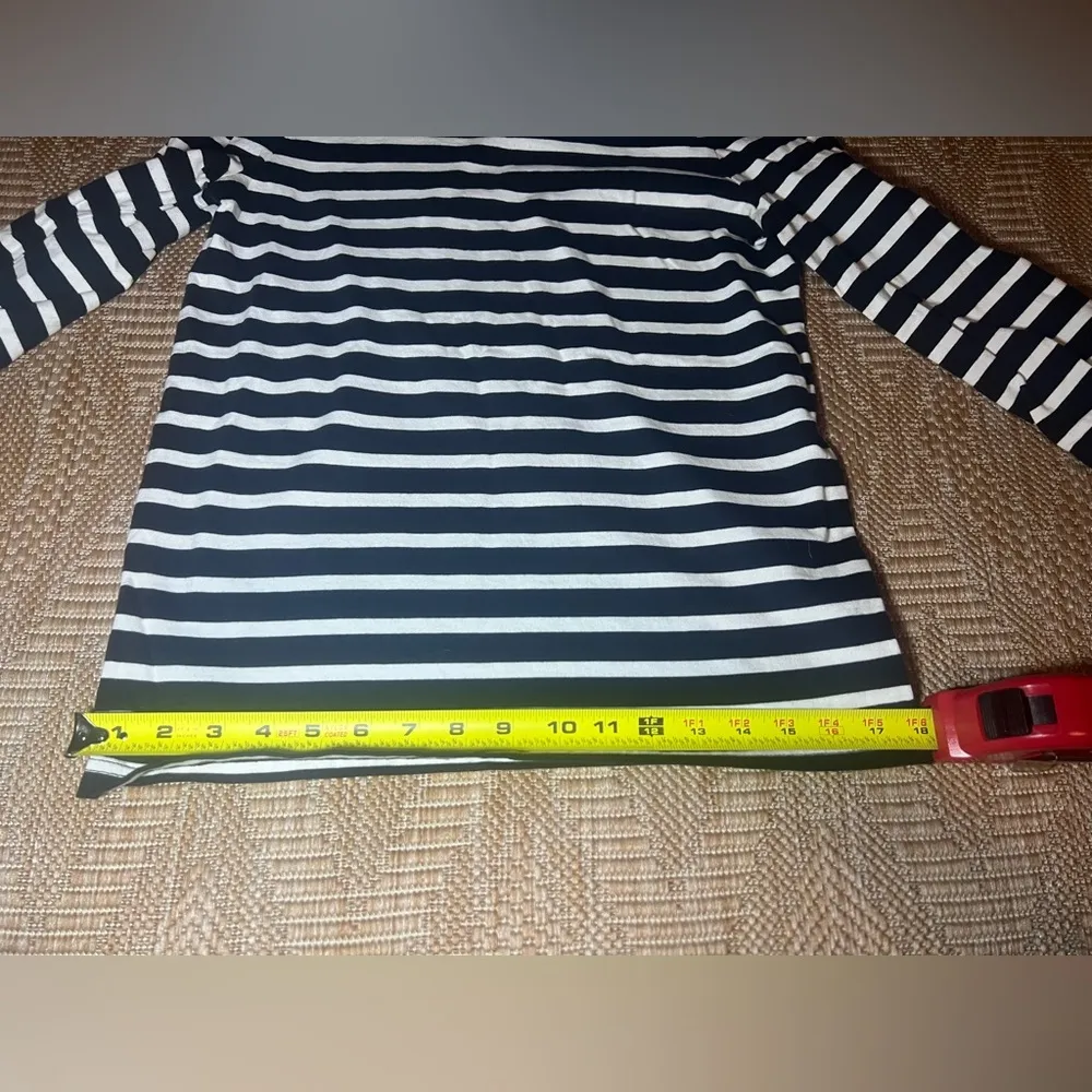 J.Crew Women's Black & White Striped Blouse with Polka Dot Tulle Cuffs,Sixe XS - Image 4