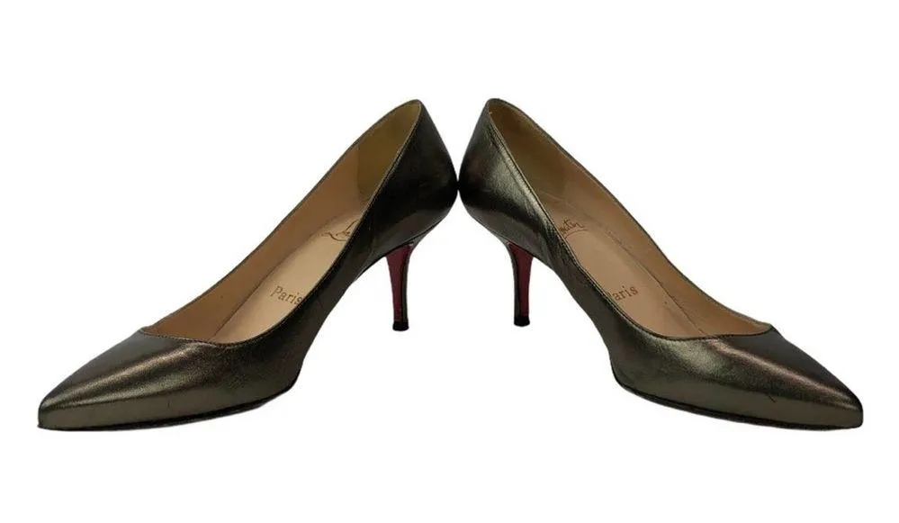 Christian Louboutin Metallic Stiletto Heels Pumps Size 6.5 - Image 9