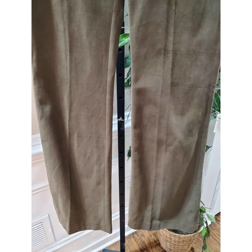 Zara Basic Women's Brown 100% Cotton Mid Rise Pull On Bootcut Dress Pant Size 8 - Image 3