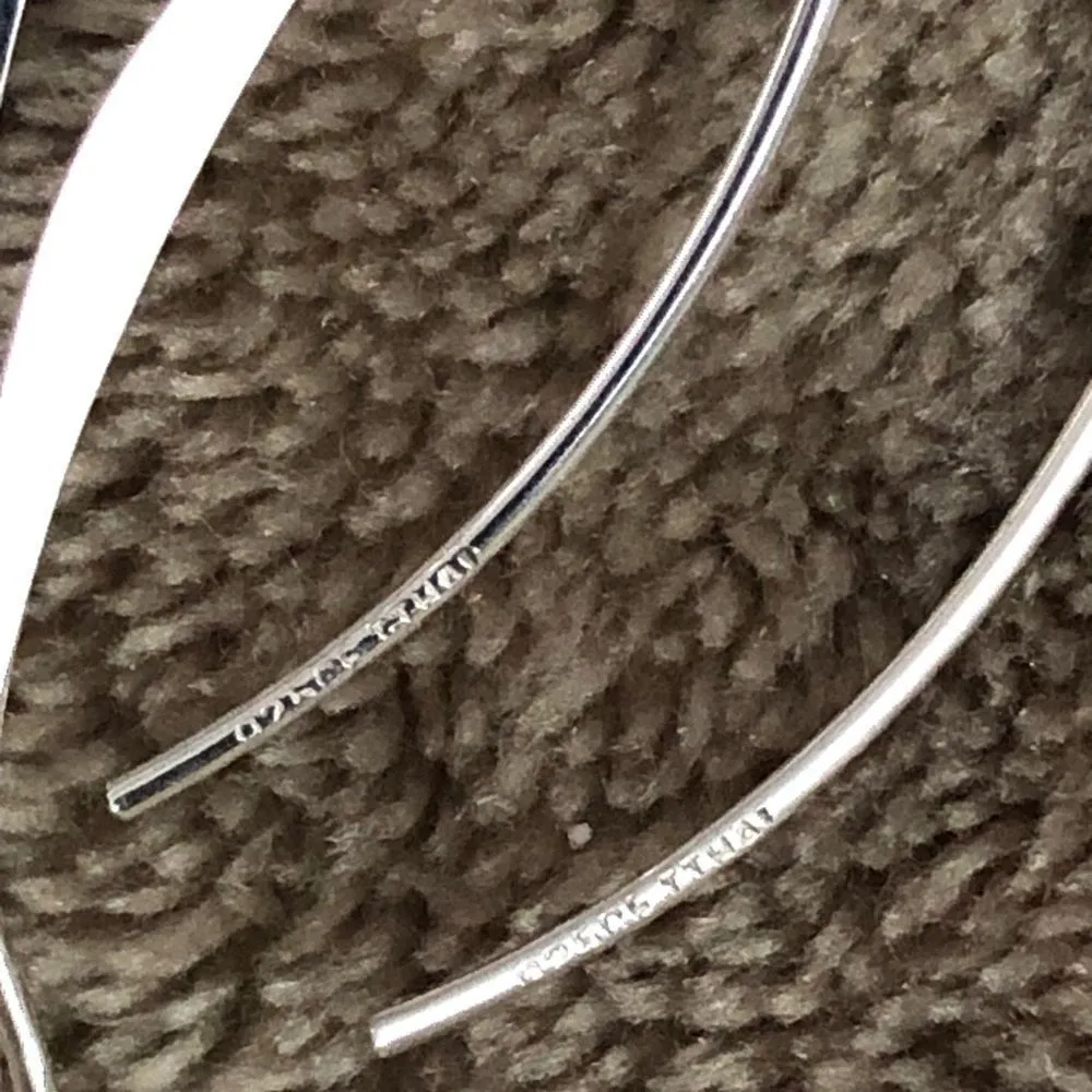 VINTAGE Sterling Silver Drop Filigree Scroll Cutout Dangle Earrings - Image 7