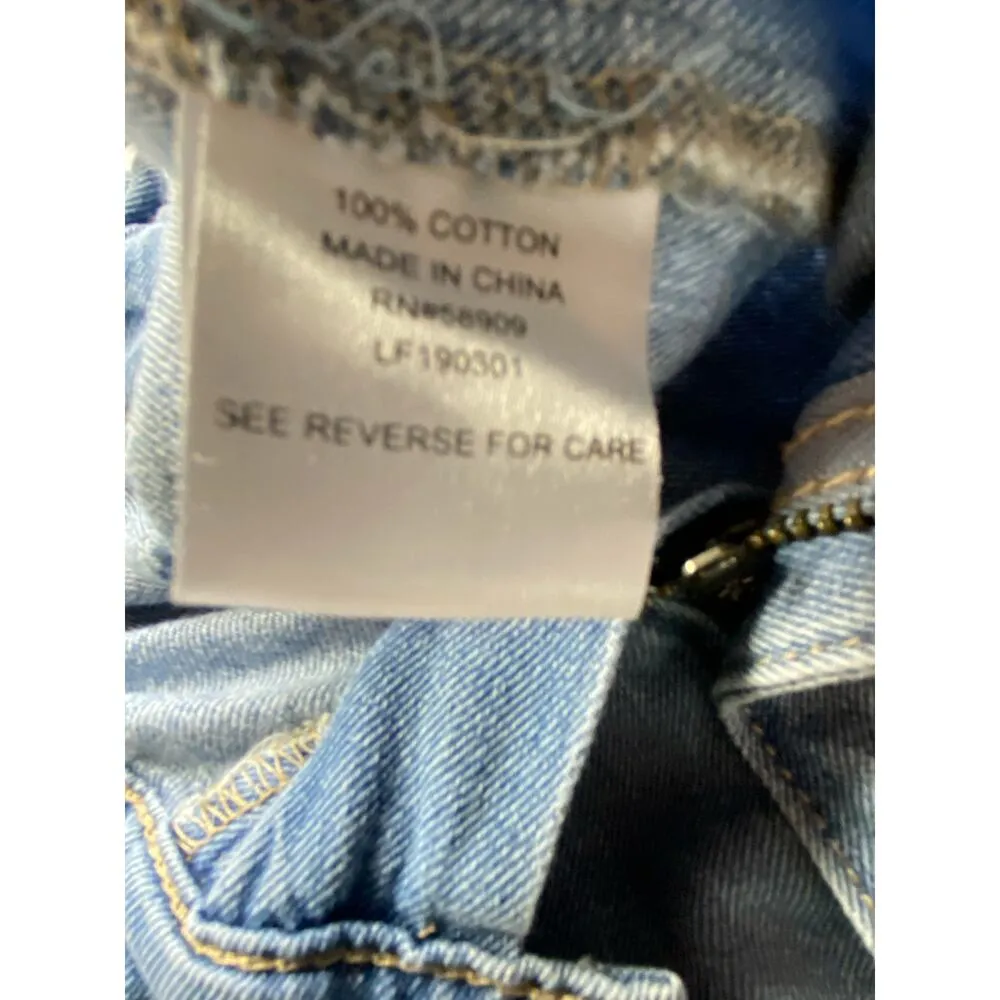 Giani Bernini Women's Size Large Paperbag Waist Chambray Denim Crop Pants Blue - Image 5