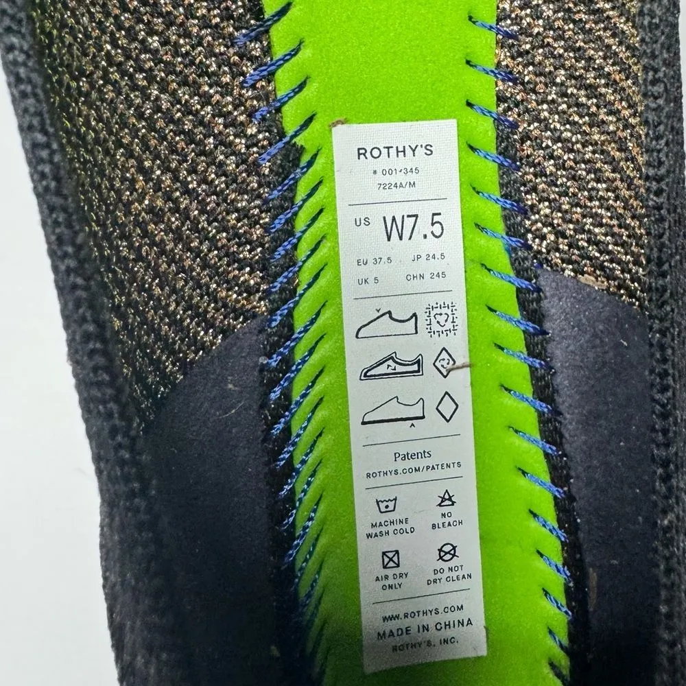 Rothy's The Point ballet flats in a black daisy sparkle pattern size 7.5 - Image 6