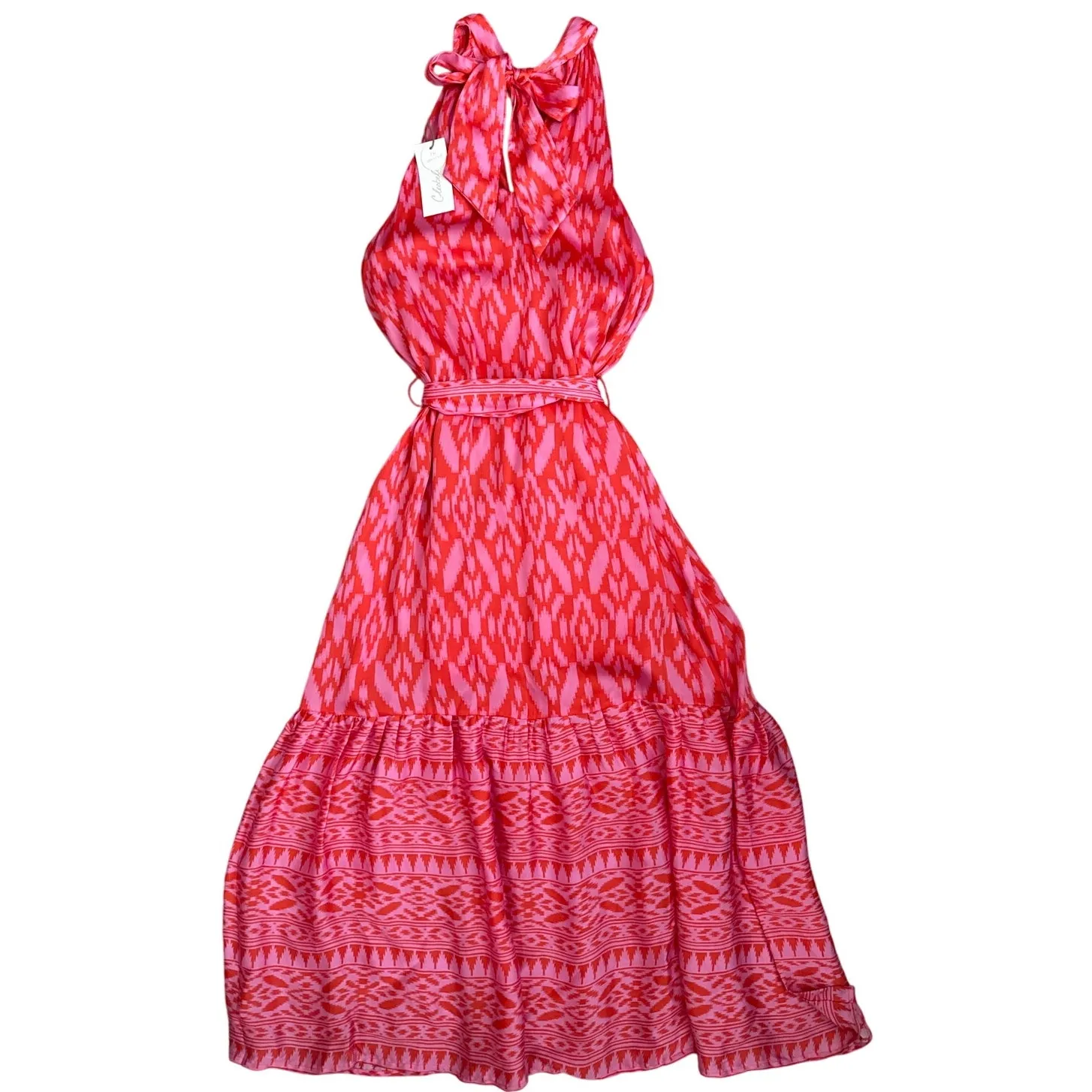 Cleobella Janice Satin Halter‎ Ankle Dress Jaipur Ikat Print Size Large - Image 8