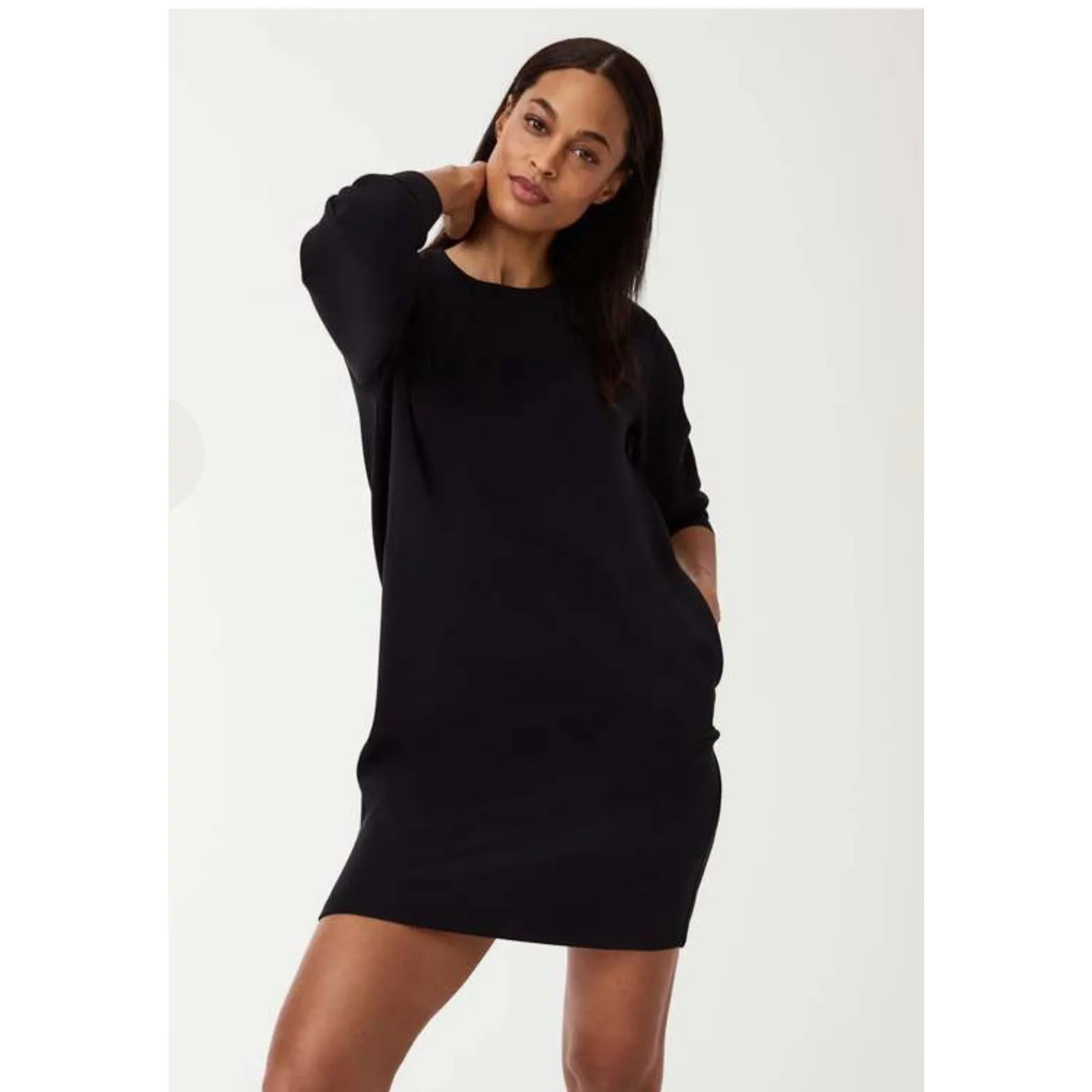 SPANX AirEssentials Black Crew Neck Dress - Size Medium - Image 3