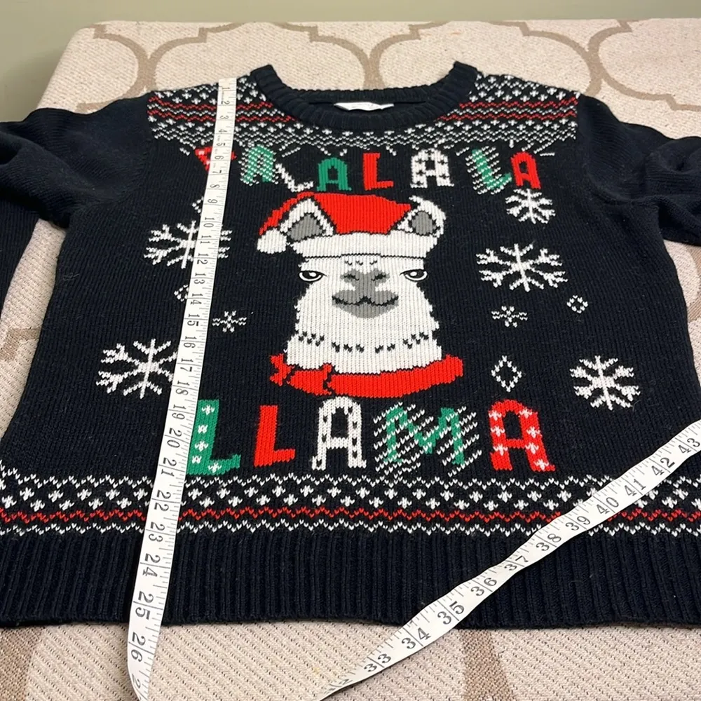 Belle Du Jour Fa La La Llama Christmas holiday festive sweater - Image 3