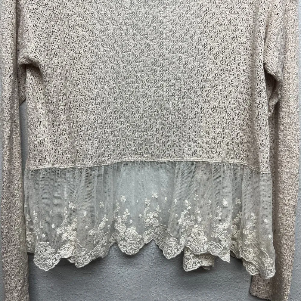 American Rag Fairy Ethereal Bohemian Cottage Prairie Twee Womens Cardigan Small - Image 8