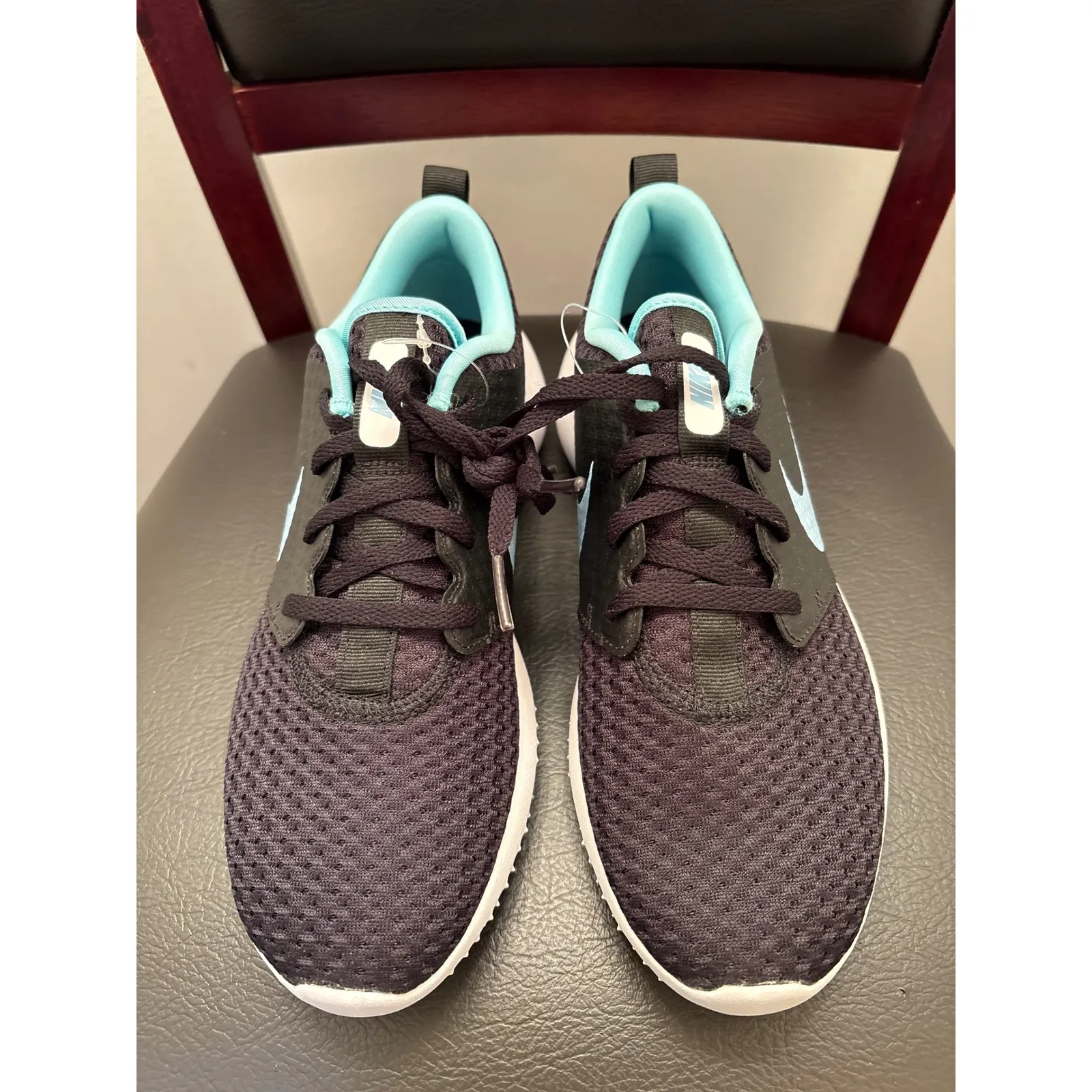 Nike Roshe Golf Shoes Women Size 7 Black Aqua Lightweight Spiked Cleats - Image 2