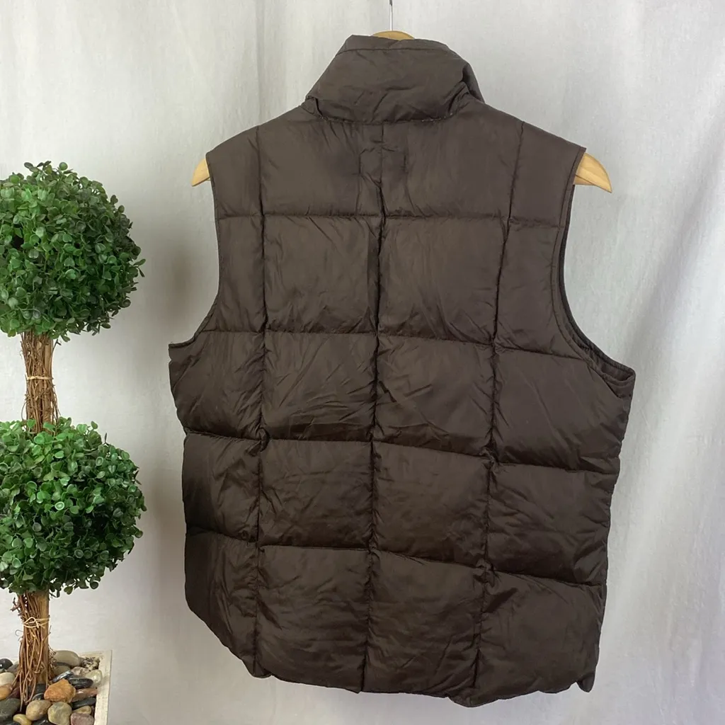 Land’s End Brown Down Filled Sleeveless Snap Close Vest M Size M - Image 2