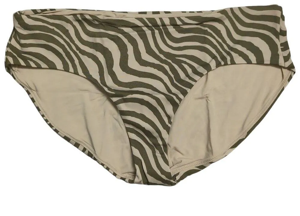 Andie The Hipster Bottom Bias Stripe Olive Animal Print Zebra Size M New - Image 2