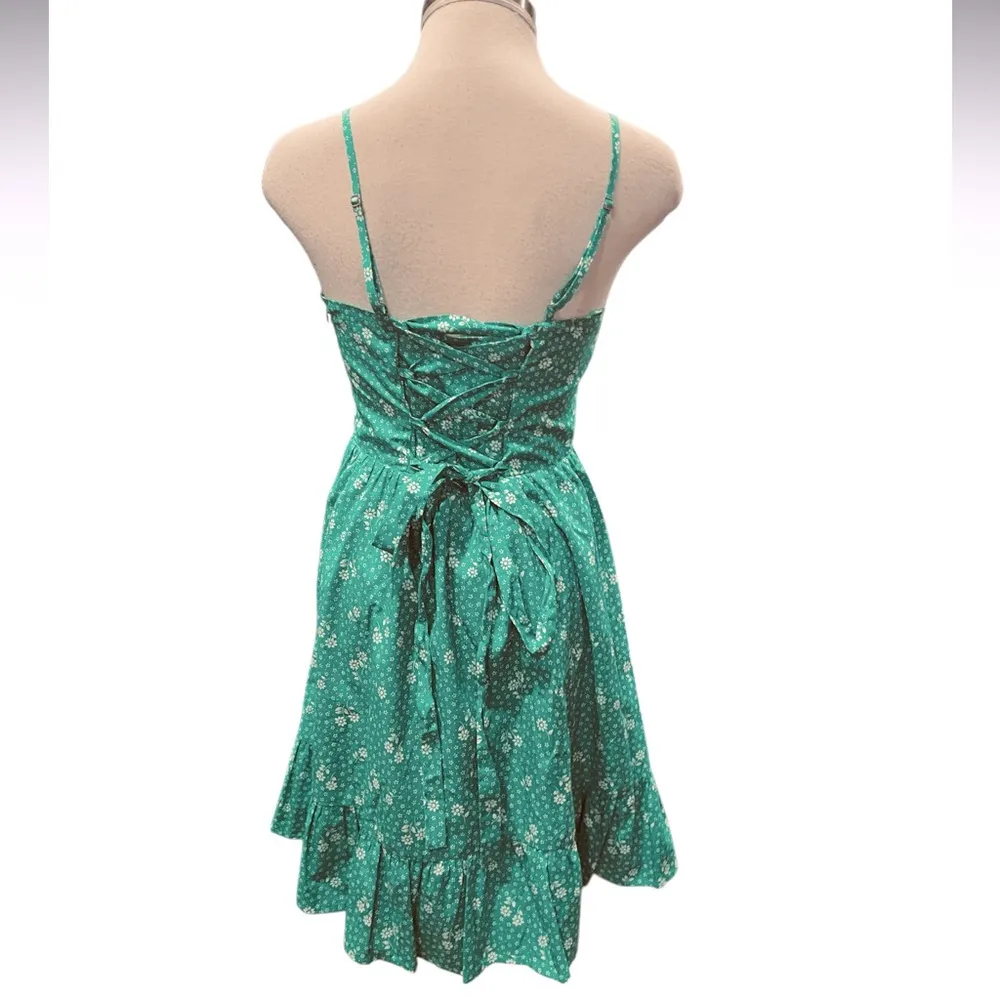 Altar'd State Floral Corset Dress Green/White Size Large NWOT - Image 5