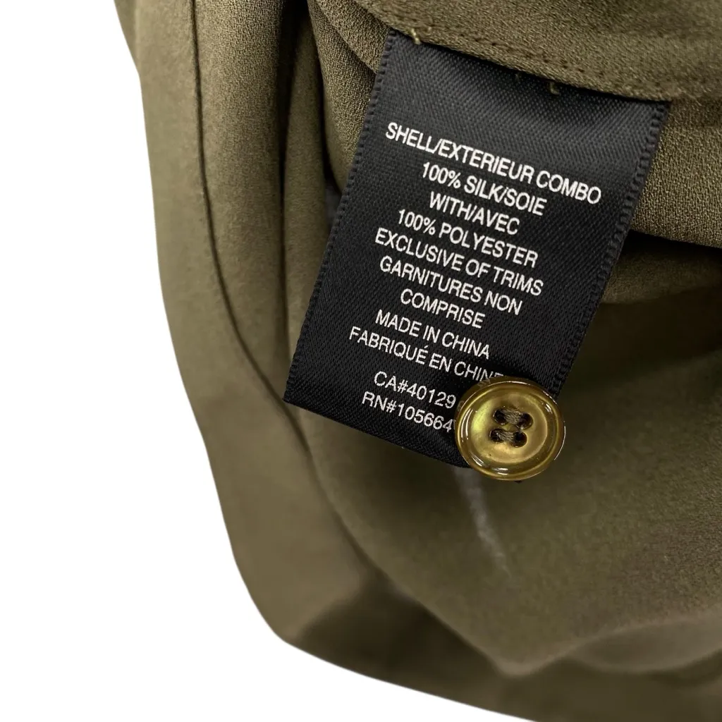 L.A.M.B Gwen Stefani Olive Green Silk Shirt Dress New - Image 10