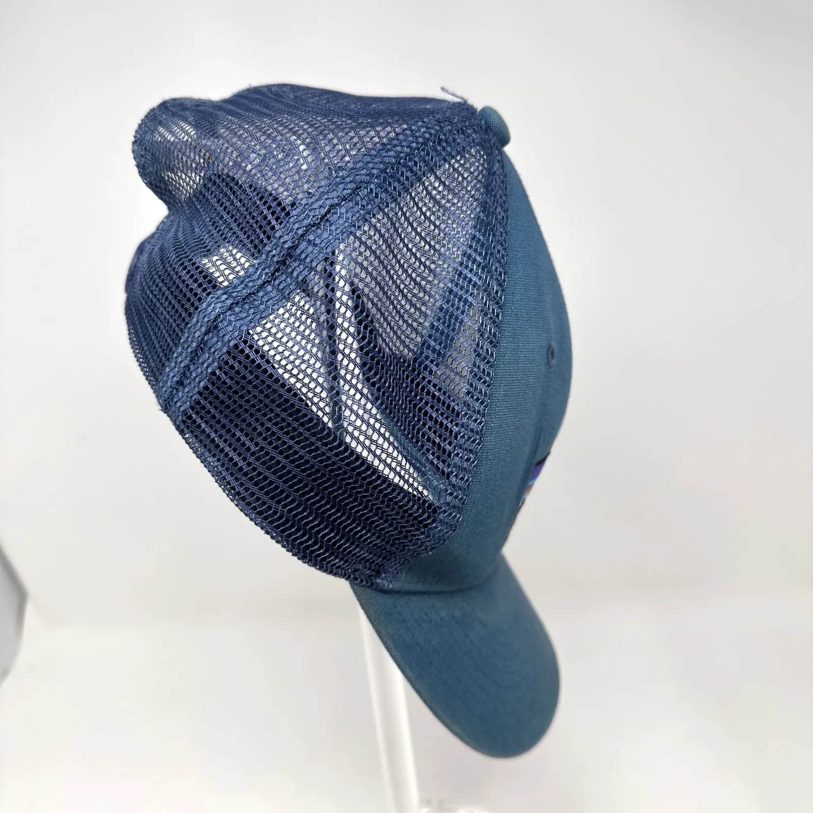 Patagonia Embroidered‎ Logo Patch Mesh Trucker Hat Blue OS - Image 5